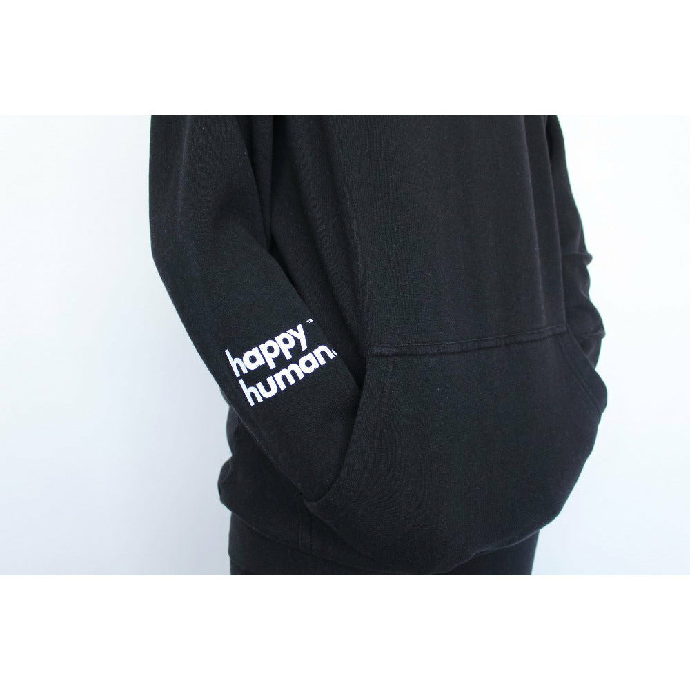 HAPPY HUMAN HC MONOGRAM SWEATER - BLACK - Hera Concept